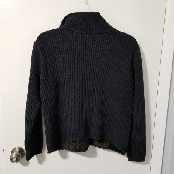 Cotton Country Faux fur zip up knitted sweater sml - Picture 6 of 6
